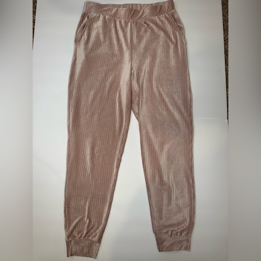 BCBGMAXAZRIA Pink Ribbed Velour‎ Jogger Pants | Women’s Small